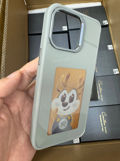 Wireless Color Projection Screen Mobile Phone Covers High-quality E-ink Screen Phone Cases for IP 15 14 13 DIY Cover