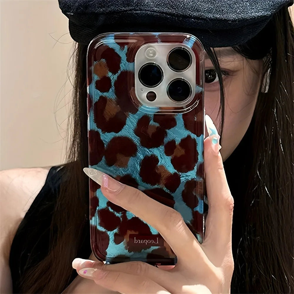 Simple Fashion Smudge Leopard Print Soft Phone Case