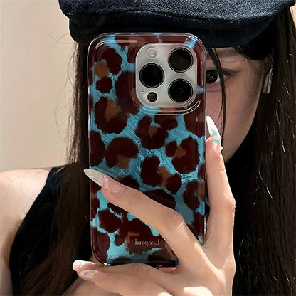 Simple Fashion Smudge Leopard Print Soft Phone Case