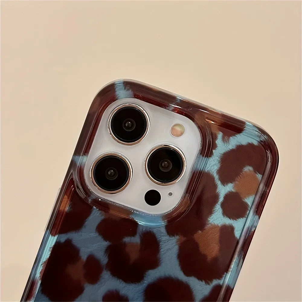 Simple Fashion Smudge Leopard Print Soft Phone Case