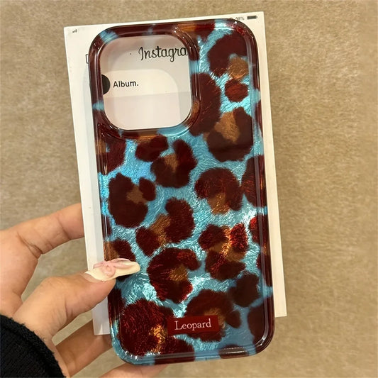 Simple Fashion Smudge Leopard Print Soft Phone Case
